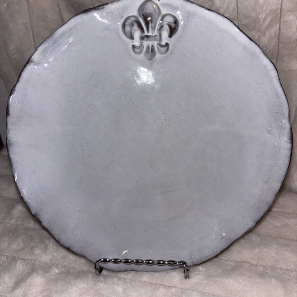 Retired Abigail's Fluer De Lis Italian Clay Salad Dessert Plates Set Of 4 - Picture 5 of 5